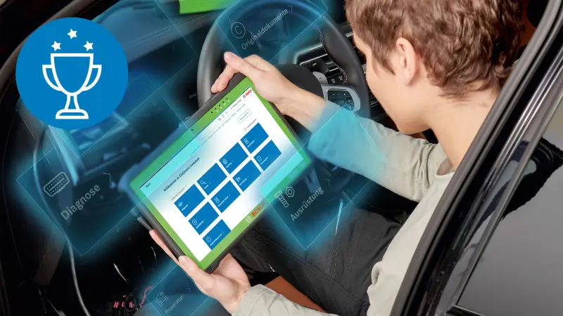 Mechanikerin bedient KTS Gerät – ESI