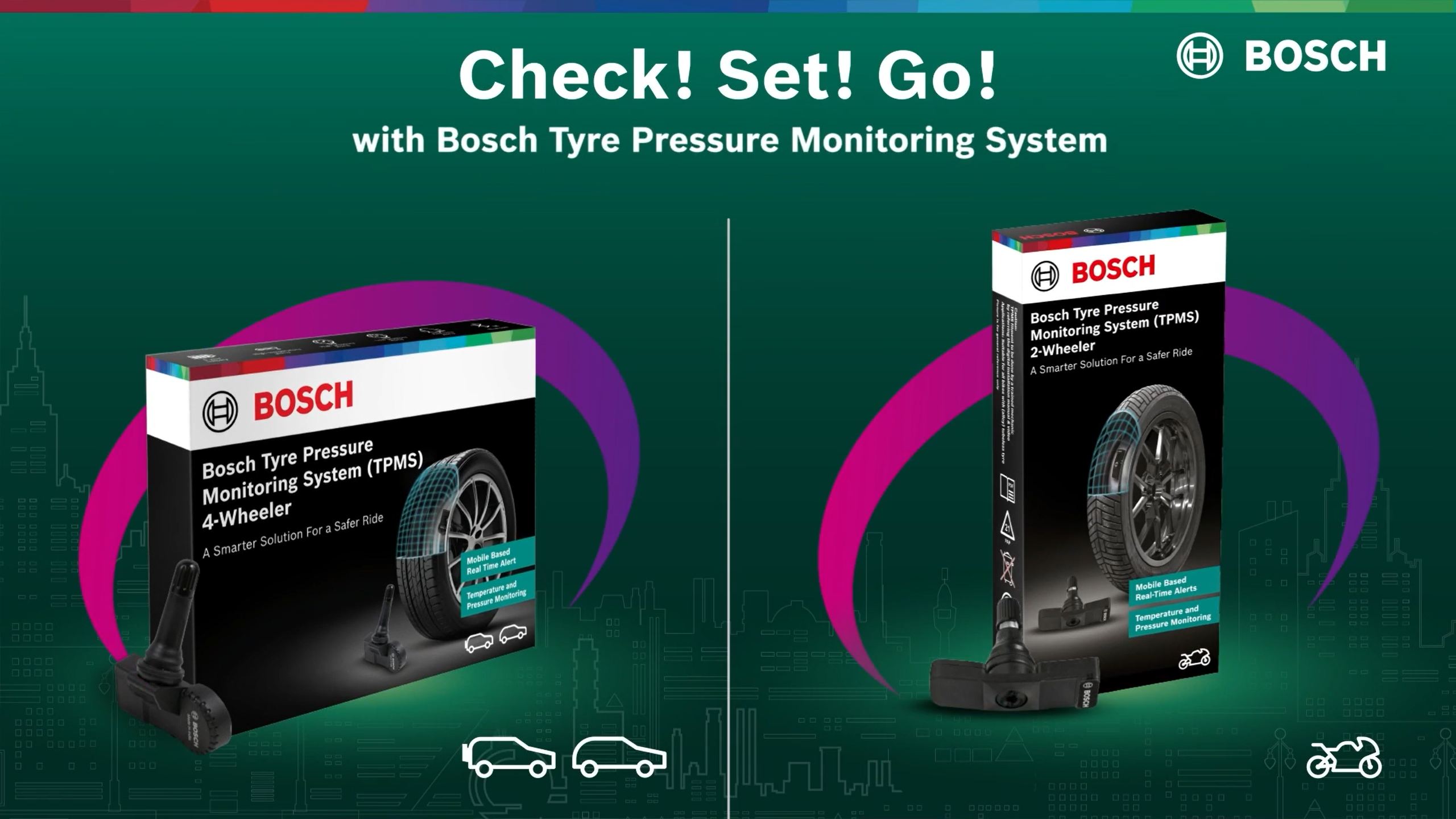 Discover Bosch's premium Tyre Pressure Monitoring System
