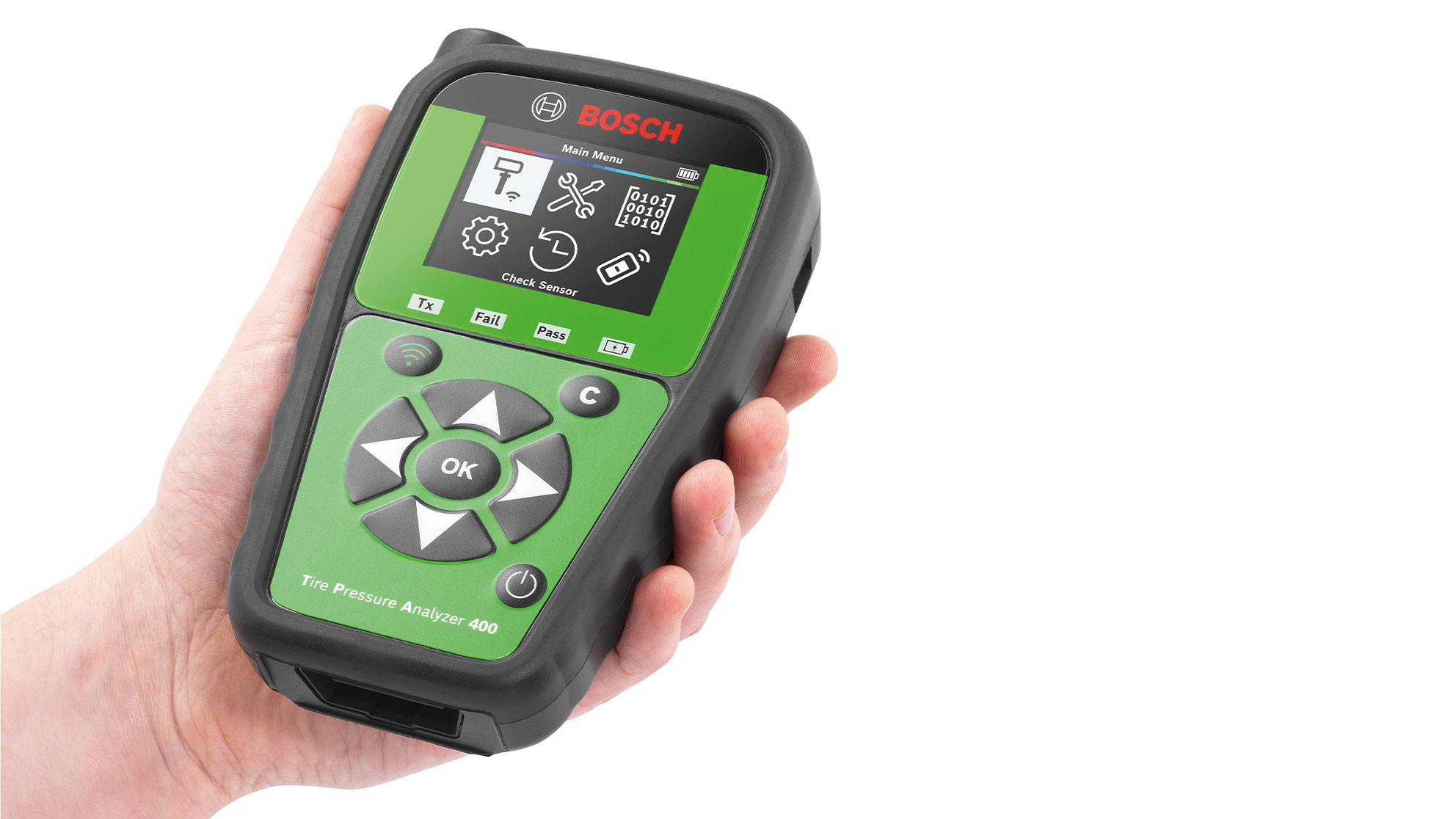 Bosch QUICK FIT⁺ Sensoren und Tire Pressure Analyzer 400